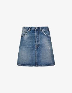 Acne Studios High-rise Distressed Denim Mini Skirt