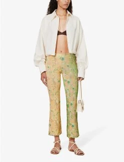 Dania Floral-print Straight-leg Low-rise Stretch-woven Trousers -Mode Charm Shop R04185232 MULTI ALT01