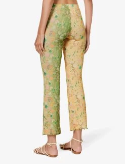 Dania Floral-print Straight-leg Low-rise Stretch-woven Trousers -Mode Charm Shop R04185232 MULTI ALT03