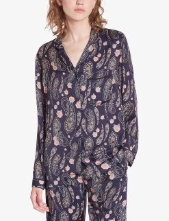 THE KOOPLES Paisley-print Long-sleeved Woven Shirt -Mode Charm Shop R04186174 BLACKPINK ALT02