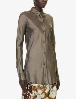 Dries Van Noten Textured Slim-fit Woven Shirt -Mode Charm Shop R04186650 GREY ALT02