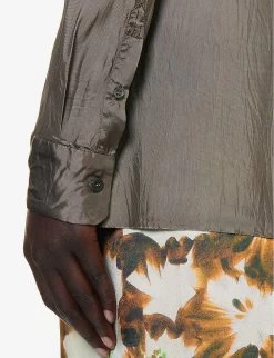 Dries Van Noten Textured Slim-fit Woven Shirt -Mode Charm Shop R04186650 GREY ALT05