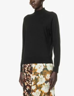 Dries Van Noten High-neck Wool Knitted Jumper -Mode Charm Shop R04186711 BLACK ALT02