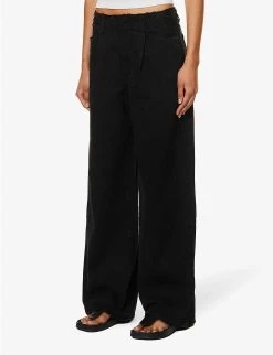 Taylor Pleated Wide-leg Relaxed-fit Denim Jeans -Mode Charm Shop R04186799 SHADOWRIDGE ALT02