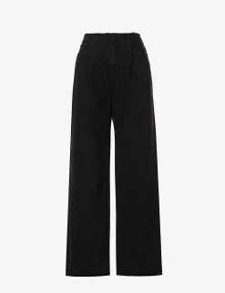 Taylor Pleated Wide-leg Relaxed-fit Denim Jeans