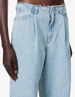 Kennedy Raw-waistband Wide-leg Mid-rise Jeans -Mode Charm Shop R04186800 POWDERBLUE ALT04