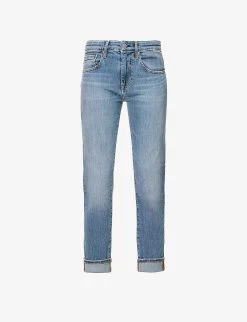 Ex-Boyfriend Tapered-leg Mid-rise Cotton-blend Jeans