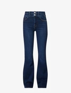 FRAME Le Double High Flare Stretch-denim Jeans