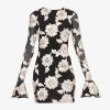 ROTATE Birger Christensen Backless Floral-print Recycled-polyester Mini Dress -Mode Charm Shop R04188248 OYSTERMUSHROOMCOMB M