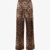 Dolce & Gabbana Animal-print Wide-leg Mid-rise Stretch-silk Trousers -Mode Charm Shop R04188999 LEONEW M