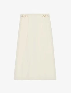 CLAUDIE PIERLOT Saule Chain-embellished Flared-cut Stretch-woven Midi Skirt