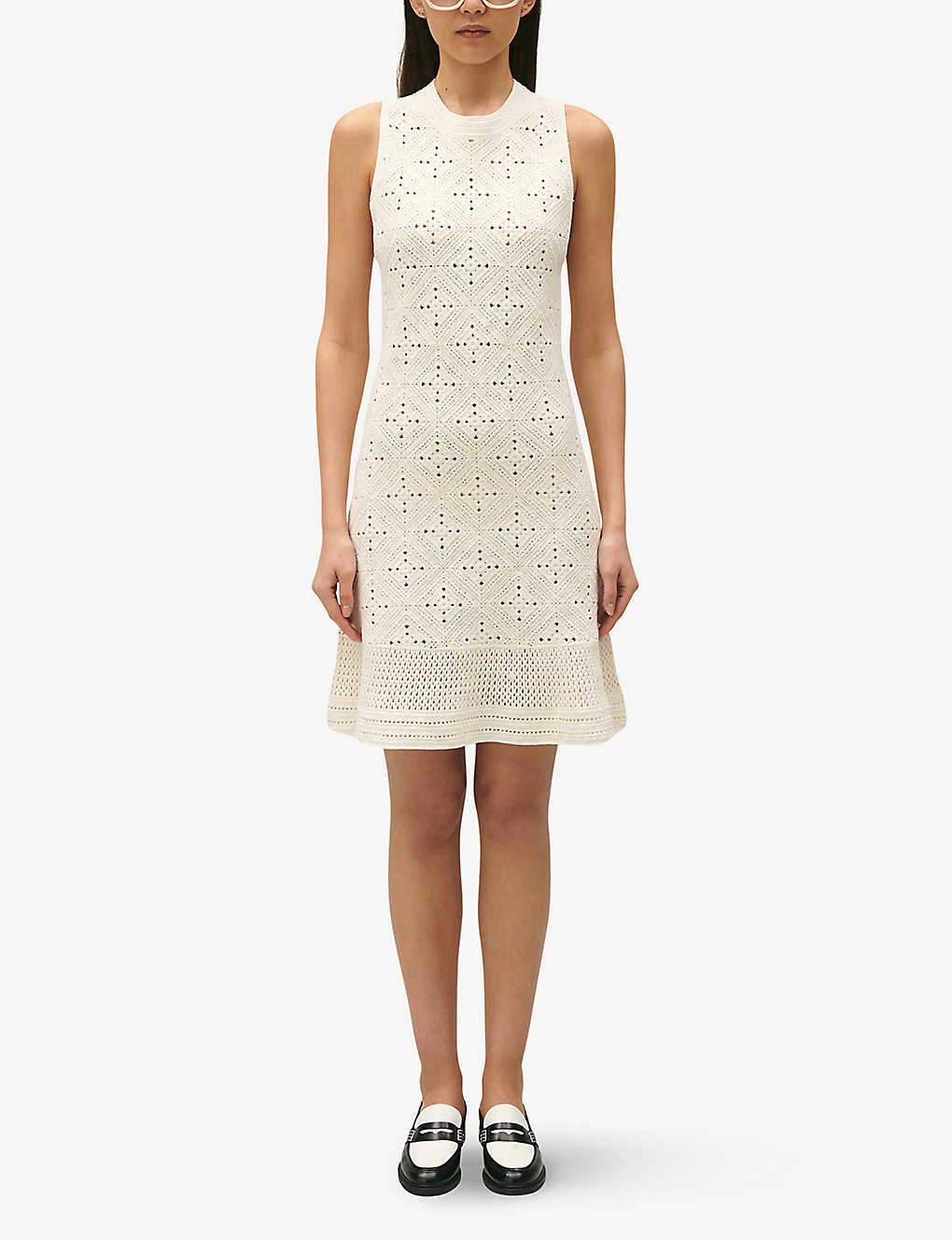CLAUDIE PIERLOT Manua Openwork-knit Cotton Mini Dress 4 CLAUDIE PIERLOT Manua Openwork-knit Cotton Mini Dress - Image 2