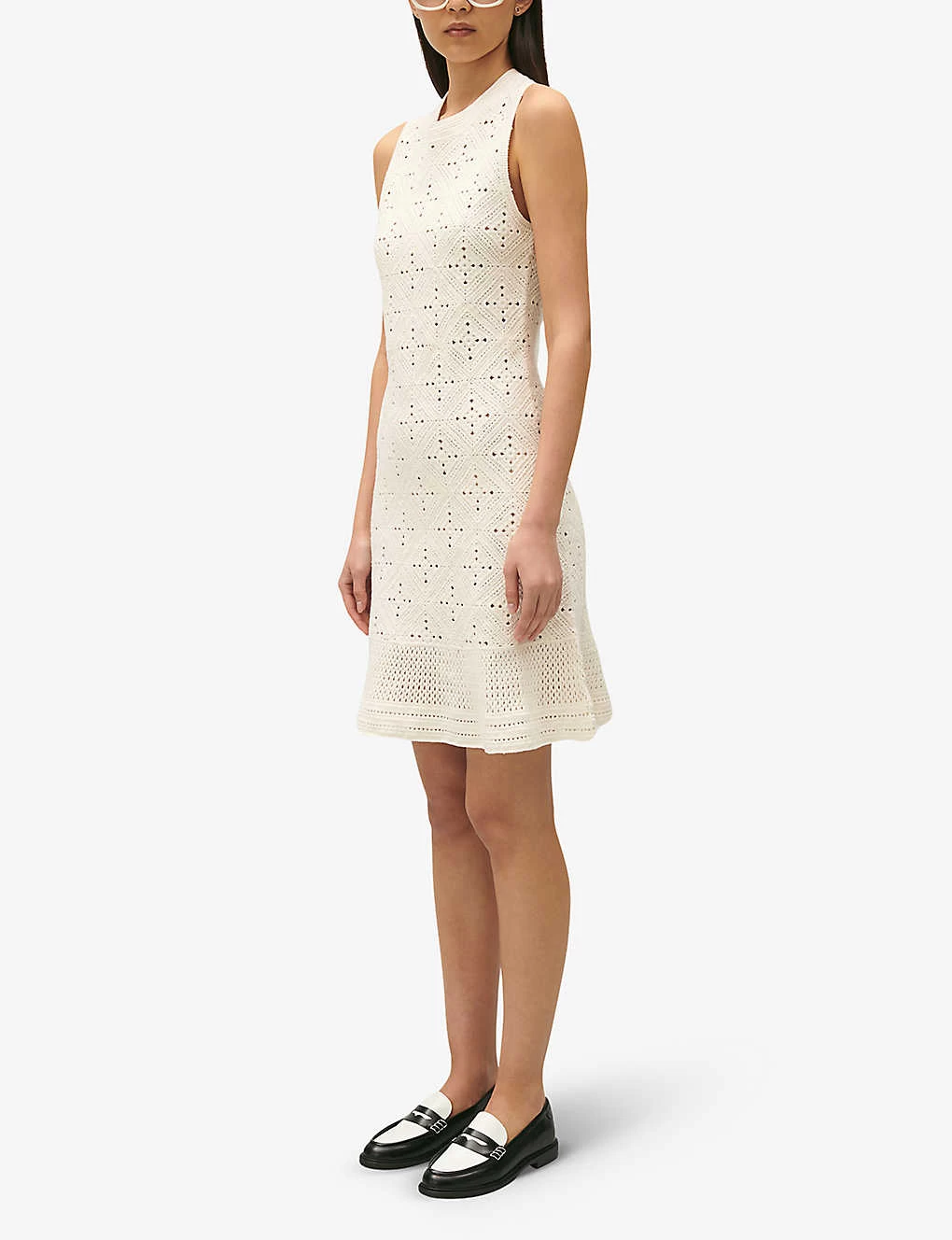 CLAUDIE PIERLOT Manua Openwork-knit Cotton Mini Dress 5 CLAUDIE PIERLOT Manua Openwork-knit Cotton Mini Dress - Image 3