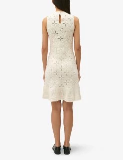 CLAUDIE PIERLOT Manua Openwork-knit Cotton Mini Dress 10 CLAUDIE PIERLOT Manua Openwork-knit Cotton Mini Dress -Mode Charm Shop R04189944 NATURELS ALT03