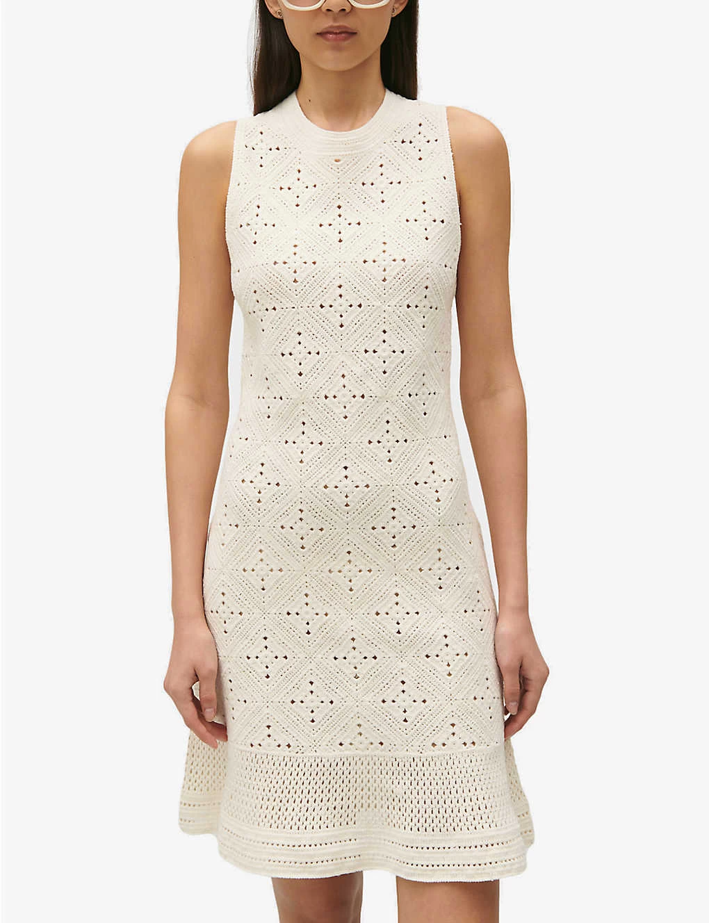CLAUDIE PIERLOT Manua Openwork-knit Cotton Mini Dress 7 CLAUDIE PIERLOT Manua Openwork-knit Cotton Mini Dress - Image 5