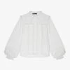 Maje Charming Lace-trim Woven Blouse -Mode Charm Shop R04190233 BLANC M
