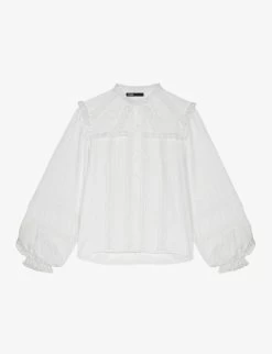 Maje Charming Lace-trim Woven Blouse