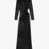 Maje Rilexisa Sequin-embellished Stretch-woven Maxi Dress -Mode Charm Shop R04190249 NOIRGRIS M
