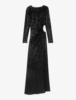 Maje Rilexisa Sequin-embellished Stretch-woven Maxi Dress