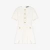 Maje Ralexia Pleated Tweed Mini Dress -Mode Charm Shop R04190457 BLANC M