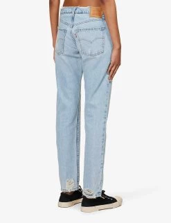 Levis Middy Straight-leg Mid-rise Raw-edge Jeans -Mode Charm Shop R04191359 BLASTEDSTONE ALT03
