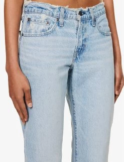 Levis Middy Straight-leg Mid-rise Raw-edge Jeans -Mode Charm Shop R04191359 BLASTEDSTONE ALT04