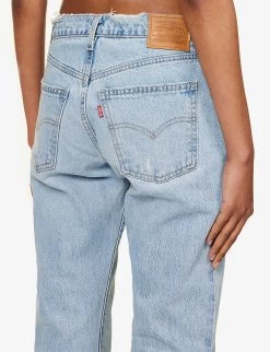 Levis Middy Straight-leg Mid-rise Raw-edge Jeans -Mode Charm Shop R04191359 BLASTEDSTONE ALT05