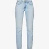 Levis Middy Straight-leg Mid-rise Raw-edge Jeans -Mode Charm Shop R04191359 BLASTEDSTONE M