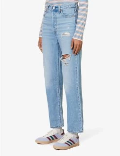 Levis Ribcage Distressed Straight-leg High-rise Jeans -Mode Charm Shop R04191397 Z5993MEDIUMINDIGO ALT02