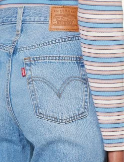 Levis Ribcage Distressed Straight-leg High-rise Jeans -Mode Charm Shop R04191397 Z5993MEDIUMINDIGO ALT05