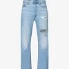 Levis Ribcage Distressed Straight-leg High-rise Jeans 1 Levis Ribcage Distressed Straight-leg High-rise Jeans -Mode Charm Shop R04191397 Z5993MEDIUMINDIGO M