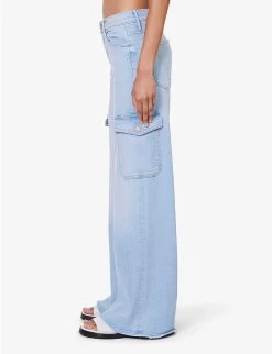 MOTHER The Undercover Flap-pocket Wide-leg High-rise Cotton-blend Jeans -Mode Charm Shop R04193822 SUNKISSED ALT02