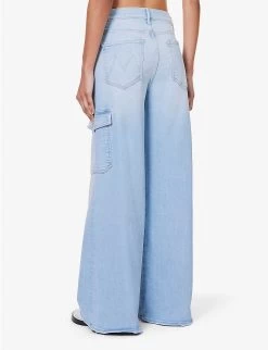 MOTHER The Undercover Flap-pocket Wide-leg High-rise Cotton-blend Jeans -Mode Charm Shop R04193822 SUNKISSED ALT03