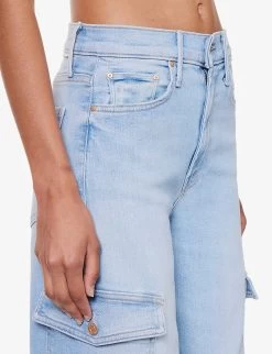 MOTHER The Undercover Flap-pocket Wide-leg High-rise Cotton-blend Jeans -Mode Charm Shop R04193822 SUNKISSED ALT04