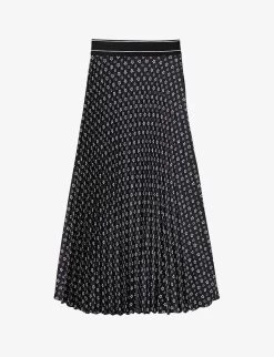 Sandro Tosca Graphic-print Woven Midi Skirt
