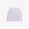SELF PORTRAIT Sequin-embellished Mid-rise Wool And Cotton-blend Knitted Mini Skirt -Mode Charm Shop R04195750 PURPLE M