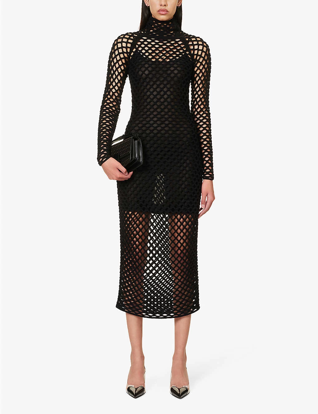 ALAIA High-neck Metallic Knitted Maxi Dress 4 ALAIA High-neck Metallic Knitted Maxi Dress - Image 2