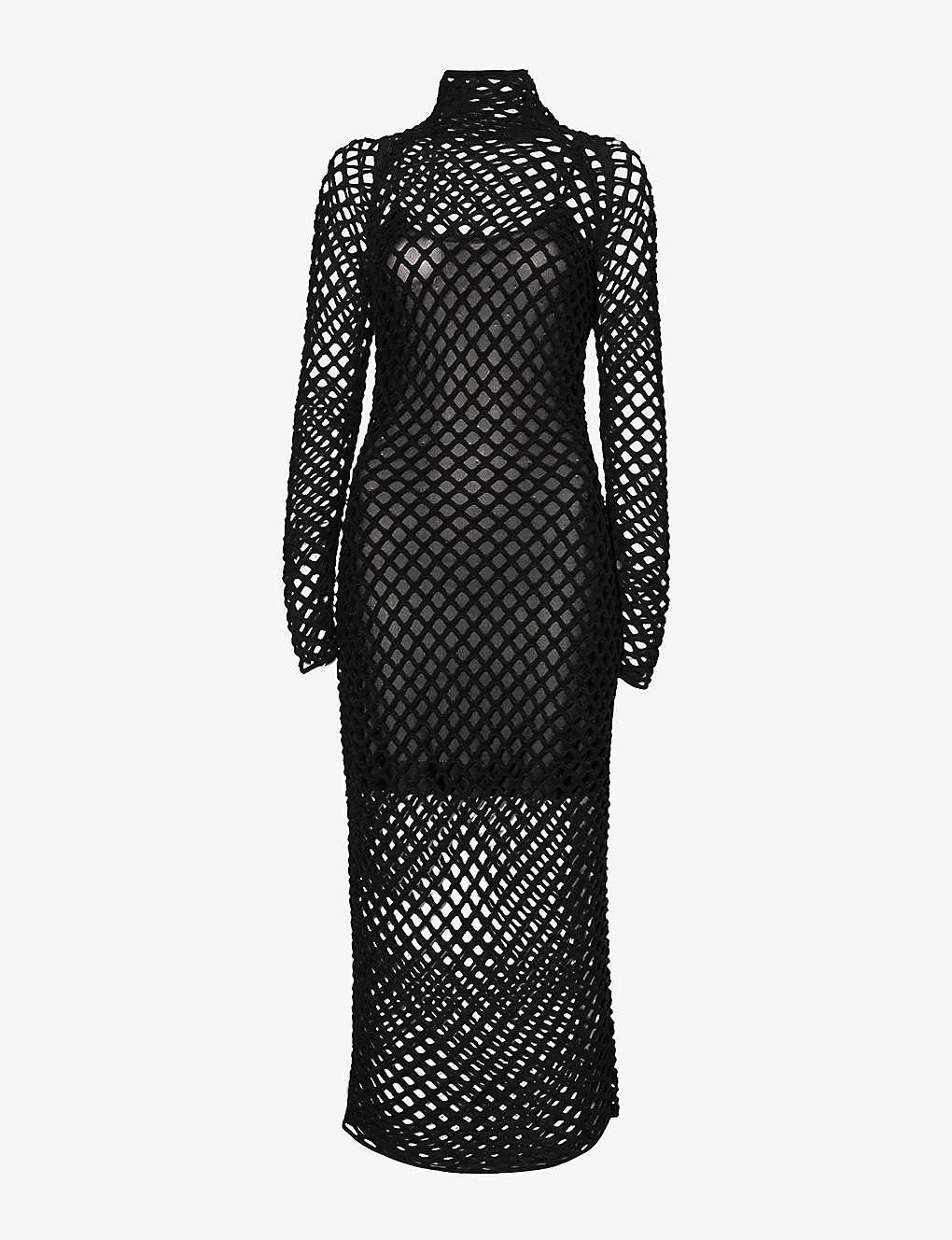 ALAIA High-neck Metallic Knitted Maxi Dress 3 ALAIA High-neck Metallic Knitted Maxi Dress