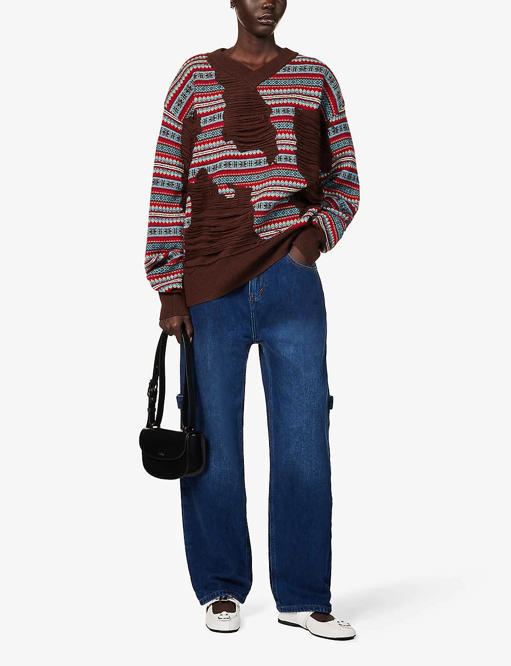 Fair Isle Distressed Wool Knitted Jumper 4 Fair Isle Distressed Wool Knitted Jumper - Image 2