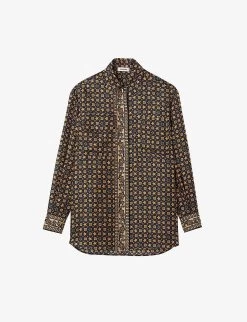 Sandro Jungle Graphic-print Long-sleeve Woven Shirt