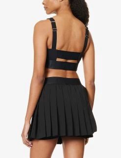 P.E NATION Backcheck Scoop-neck Stretch-woven Bra -Mode Charm Shop R04199841 BLACK ALT03