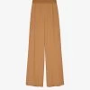 Joseph Hulin Elasticated-waist Wide-leg Mid-rise Silk Trousers -Mode Charm Shop R04203799 CASSONADE M