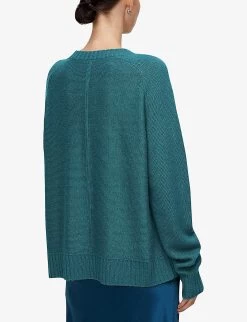 Joseph Round-neck Relaxed-fit Cashmere Jumper -Mode Charm Shop R04203818 DARKTEAL ALT03
