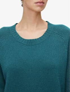 Joseph Round-neck Relaxed-fit Cashmere Jumper -Mode Charm Shop R04203818 DARKTEAL ALT04