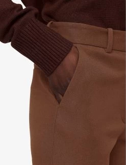 Joseph Tafira Flared-leg Mid-rise Cotton-blend Trousers -Mode Charm Shop R04203892 MAHOGANY ALT03