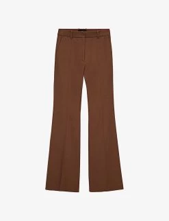 Joseph Tafira Flared-leg Mid-rise Cotton-blend Trousers