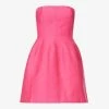Baret Strapless Linen-blend Mini Dress -Mode Charm Shop R04204007 HOTPINK M
