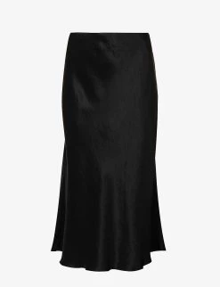 Vince Regular-fit Flared-hem Woven Midi Skirt