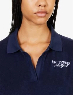 Terry Brand-embroidered Cotton Polo Shirt 11 Terry Brand-embroidered Cotton Polo Shirt -Mode Charm Shop R04205021 NAVY ALT04
