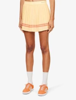 Serif Contrast-piping Stretch-woven Mini Skirt -Mode Charm Shop R04205029 ALMOND ALT02